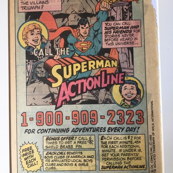Superman action hotline Art matted DC comics - Picture 2 of 3